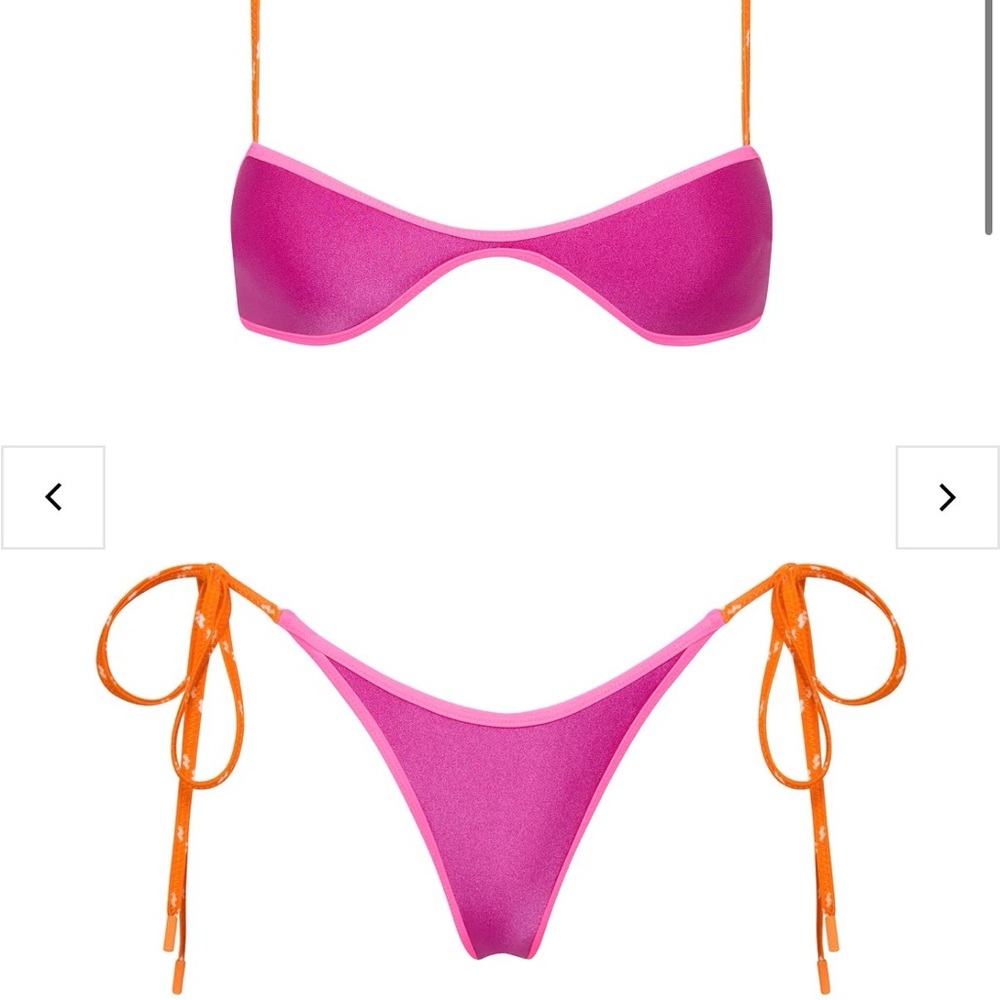 triangl swimwear Pink and Orange Neoprene Bikini Set